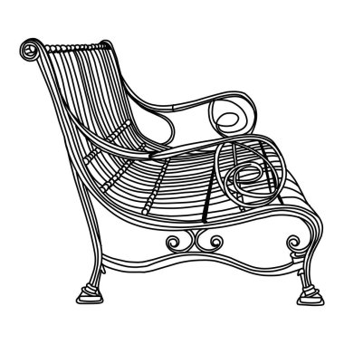 Antika metal dövmeleri, parşömenleri ve dekoratif elementleri olan bir bahçe tezgahının vektör çizimi