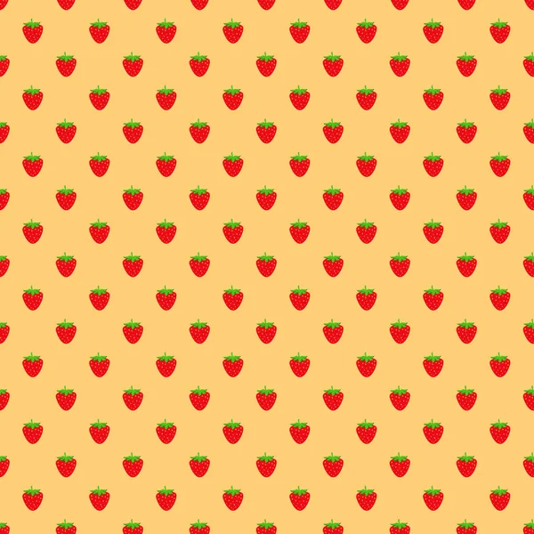 Nahtloses Muster Mit Süßen Erdbeeren — Stockvektor