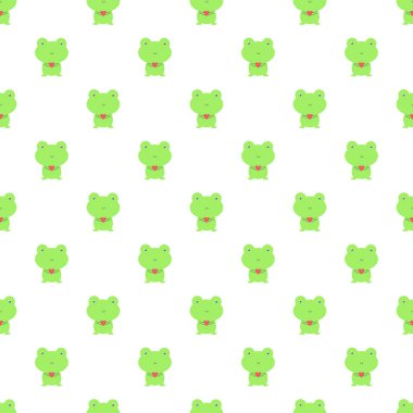 Kalpli şirin kurbağalarla kusursuz desen.