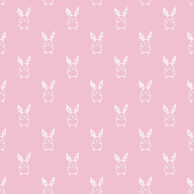 Şirin tavşanlar kusursuz vektör deseni