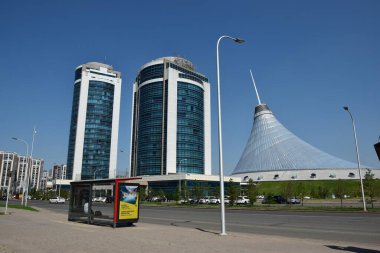 Astana (Nur-Sultan), Kazakistan 'ın başkenti Astana' daki modern binalar (Nur-Sultan)