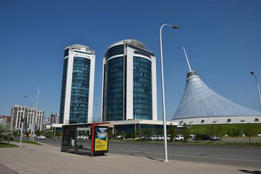 Astana (Nur-Sultan), Kazakistan 'ın başkenti Astana' daki modern binalar (Nur-Sultan)