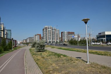 Astana (Nur-Sultan), Kazakistan 'ın başkenti Astana' daki modern binalar (Nur-Sultan)