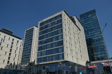 Astana (Nur-Sultan), Kazakistan 'ın başkenti Astana' daki modern binalar (Nur-Sultan)