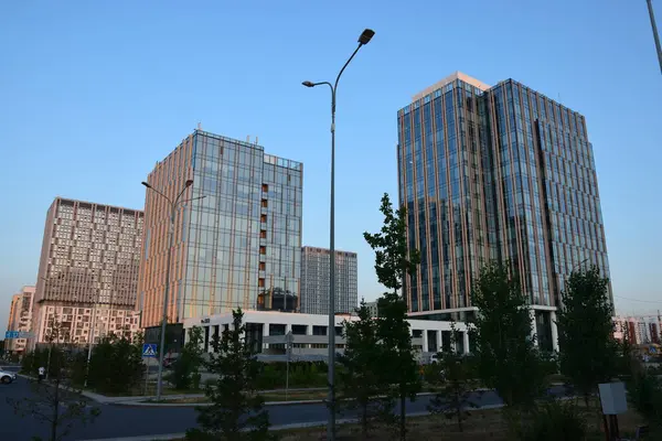 Astana Nur Sultan Kazahsztán Modern Épületek Astanában Nur Sultan Kazahsztán — Stock Fotó