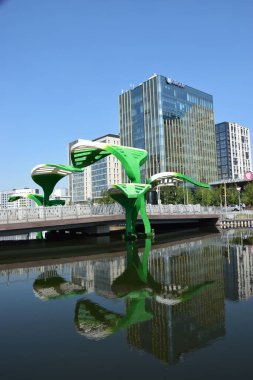 Astana (Nur-Sultan), Kazakistan 'ın başkenti Astana' daki modern binalar (Nur-Sultan)