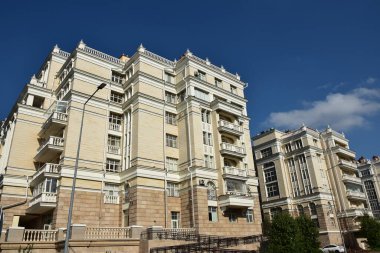 Astana (Nur-Sultan), Kazakistan 08.08.2023: Astana 'daki modern binalar (Nur-Sultan), Kazakistan' ın başkenti