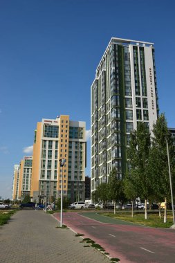 Astana (Nur-Sultan), Kazakistan 'ın başkenti Astana' daki modern binalar (Nur-Sultan)