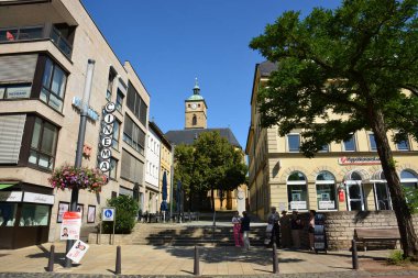 Schweinfurt, Bavyera, Aşağı Franconia, Almanya - 07.29.2024: Schweinfurt, Bavyera, Aşağı Frankonya, Almanya 'da tarihi binalar