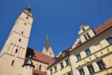 Ingolstadt, Bavyera, Almanya - 08.06.2024: Ingolstadt 'taki tarihi binalar