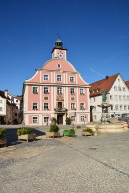 Eichsttt, Almanya 08.11.2024: Almanya 'nın Bavyera bölgesindeki Eichsttt kasabasında tarihi binalar