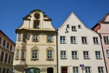 Eichsttt, Almanya 08.11.2024: Almanya 'nın Bavyera bölgesindeki Eichsttt kasabasında tarihi binalar