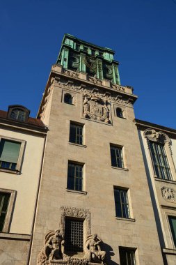 Münih, Bavyera, Almanya - 08.11.2024: Münih 'teki tarihi yapılar