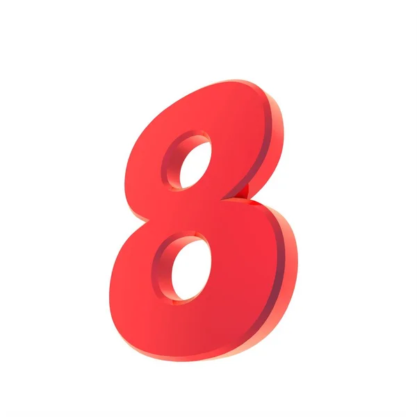 Red Number Figure Numbering Rendering Image — Stock Photo, Image