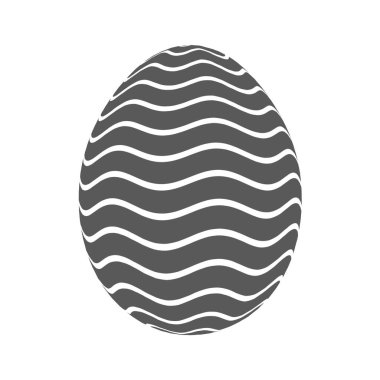 Colored Easter egg with wavy lines.