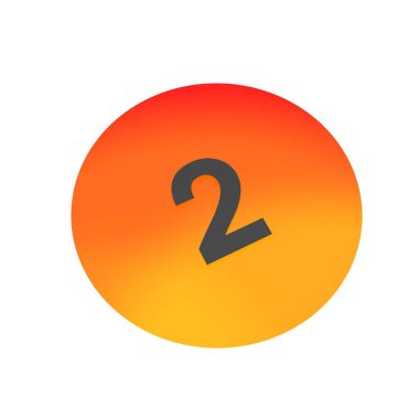 Gray number or numbers in an orange circle for decoration. Render illustration.