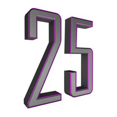 Beyaz arka planda gri 3D numara 15..