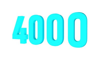 colored 3d number 4000. Design element.