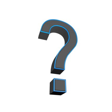 3d question mark on a white background.