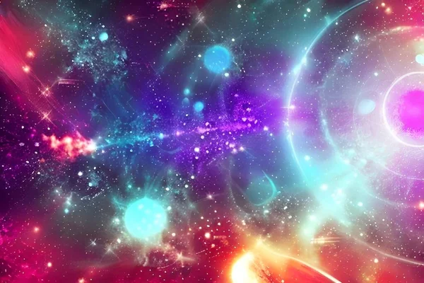 Цветной Абстрактный Фон Космической Галактической Теме — стоковое фото