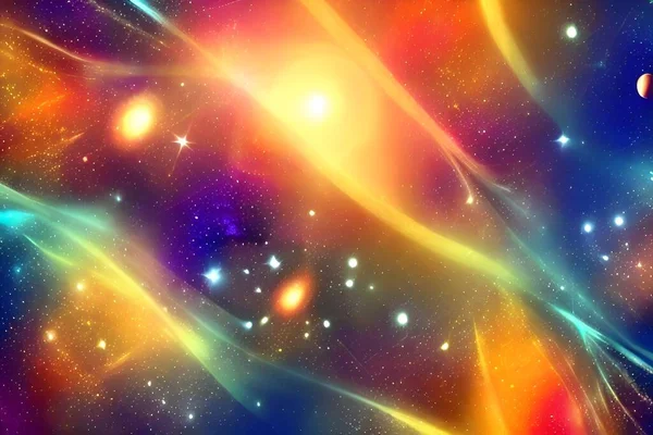 Цветной Абстрактный Фон Космической Галактической Теме — стоковое фото