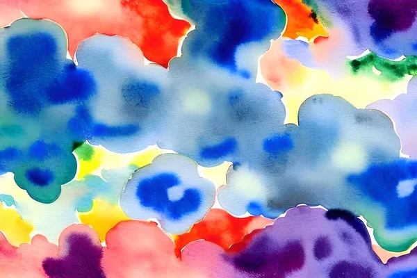 Background or screensaver from colorful clouds of paint.