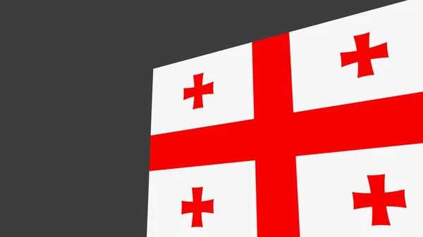 Flagge Georgiens Auf Grauem Hintergrund Rendering Des Bildes — Stockfoto