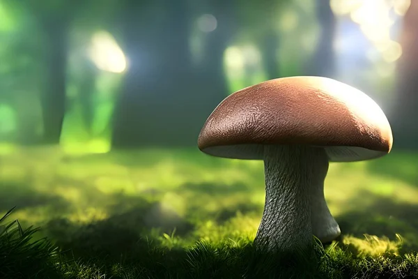 Mushroom Forest Back Blur Effect Simulation — Stock Photo, Image