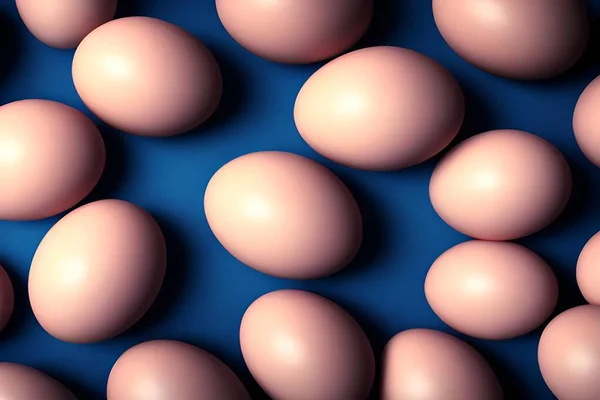 Куриные Яйца Голубом Фоне Продукт Приготовления Пищи — стоковое фото