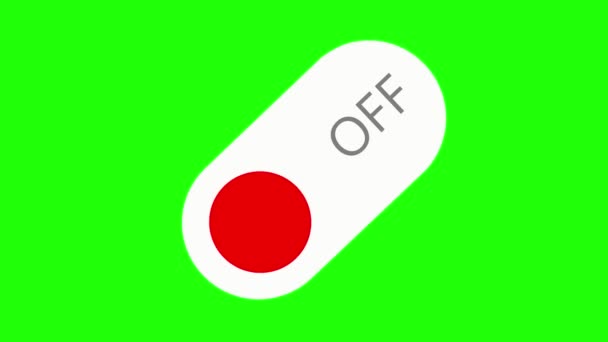 Botão Ligar Desligar Vermelho Branco Troca Imagens Vídeo Chromakey — Vídeo de Stock
