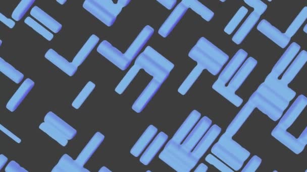 Cinza Azul Fundo Abstrato Retângulos Tridimensionais Animação Renderização — Vídeo de Stock