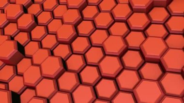 Burgundy Dynamic Altıgenleri 'nin video görüntüleri. Giriş için ekran koruyucu. Canlandırma oluşturuluyor.