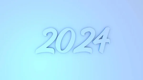 Figuras Volumétricas Azuis 2024 Tema Ano Novo Renderizar Uma Imagem — Fotografia de Stock