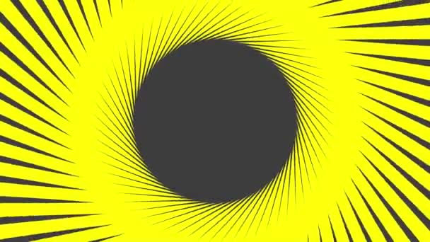 Introducción Giratoria Gris Amarilla Forma Círculo Rayas Representación Animación — Vídeos de Stock