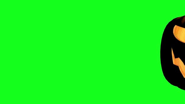 Оранжевая Тыква Зеленом Фоне Хромаки Хэллоуин Отрисовка Анимации — стоковое видео