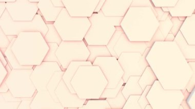 Beyaz-pembe altıgenler. Giriş için soyut arkaplan veya canlandırılmış ekran koruyucu.