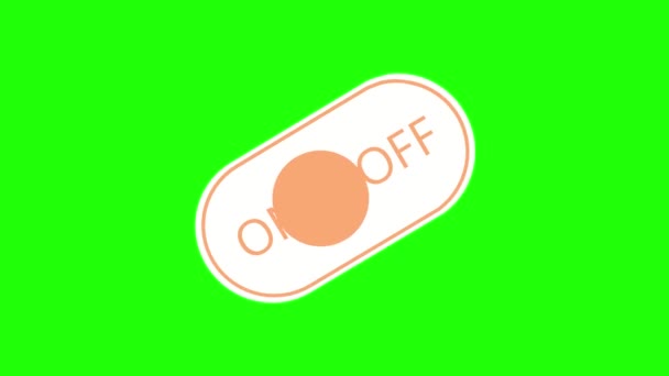 Botón Encendido Apagado Color Chromakey Activación Representación Animación — Vídeos de Stock