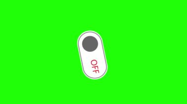 Kromakey arkaplanındaki güç düğmesi. Video düzenleme için görüntü. Canlandırma oluşturuluyor.