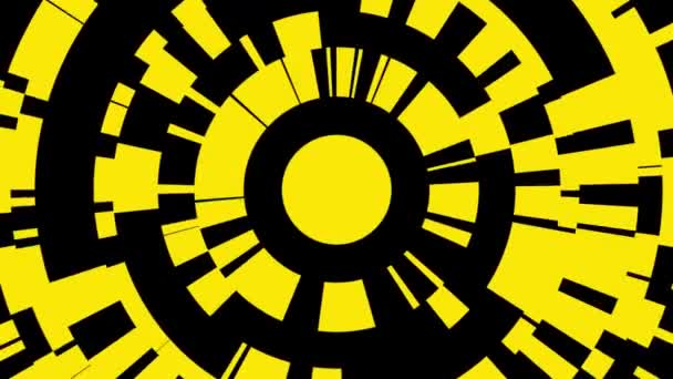 Fondo Giratorio Circular Amarillo Negro Filmación Para Crear Una Introducción — Vídeo de stock