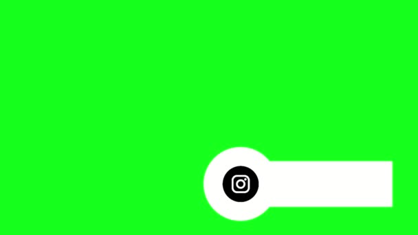 弹出带有Instagram标志的横幅模板 彩色关键镜头 渲染动画 — 图库视频影像