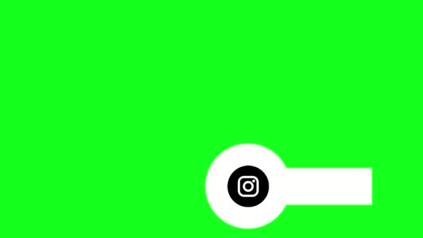 弹出带有Instagram标志的横幅模板 彩色关键镜头 渲染动画 — 图库视频影像