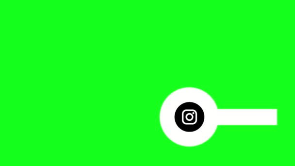 Pop Modelo Banner Com Logotipo Instagram Imagens Chave Chroma Animação — Vídeo de Stock