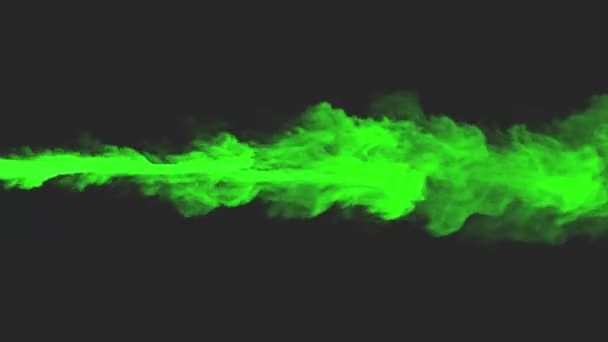 Groene Giftige Rookstroom Simulatie Weergeven Beeldmateriaal Animatie Voor Intro — Stockvideo