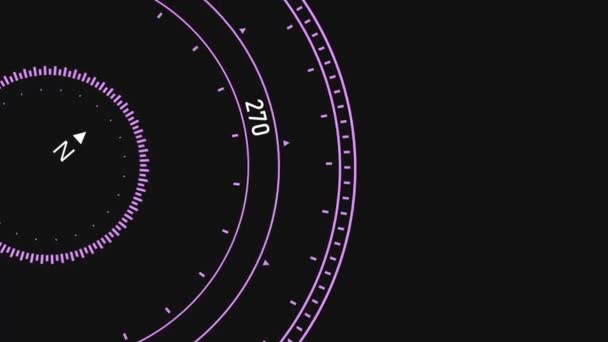 Κυκλική Βιολέτα Πυξίδα Γυροσκόπιο Πλοηγέ Αποτύπωση Animation — Αρχείο Βίντεο