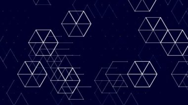 Altıgenden yapılmış dinamik mavi arkaplan. Canlandırma oluşturuluyor.