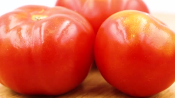 Jardín Tomates Primer Plano Rotación Verduras Saludables Imágenes Vídeo — Vídeos de Stock
