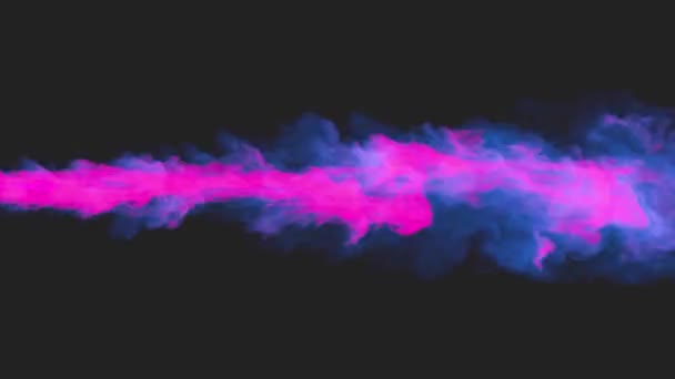 Fumée Rose Bleue Sur Fond Sombre Animation Rendu Jet Fumée — Video