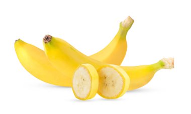 Beyaz arkaplanda izole edilmiş muz