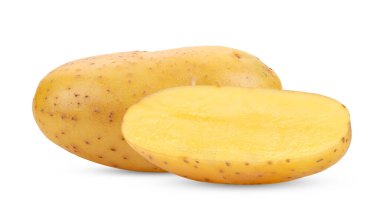 Beyaz arkaplanda izole edilmiş patates
