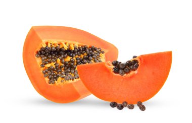 Papaya dilim beyaz zemin üzerine